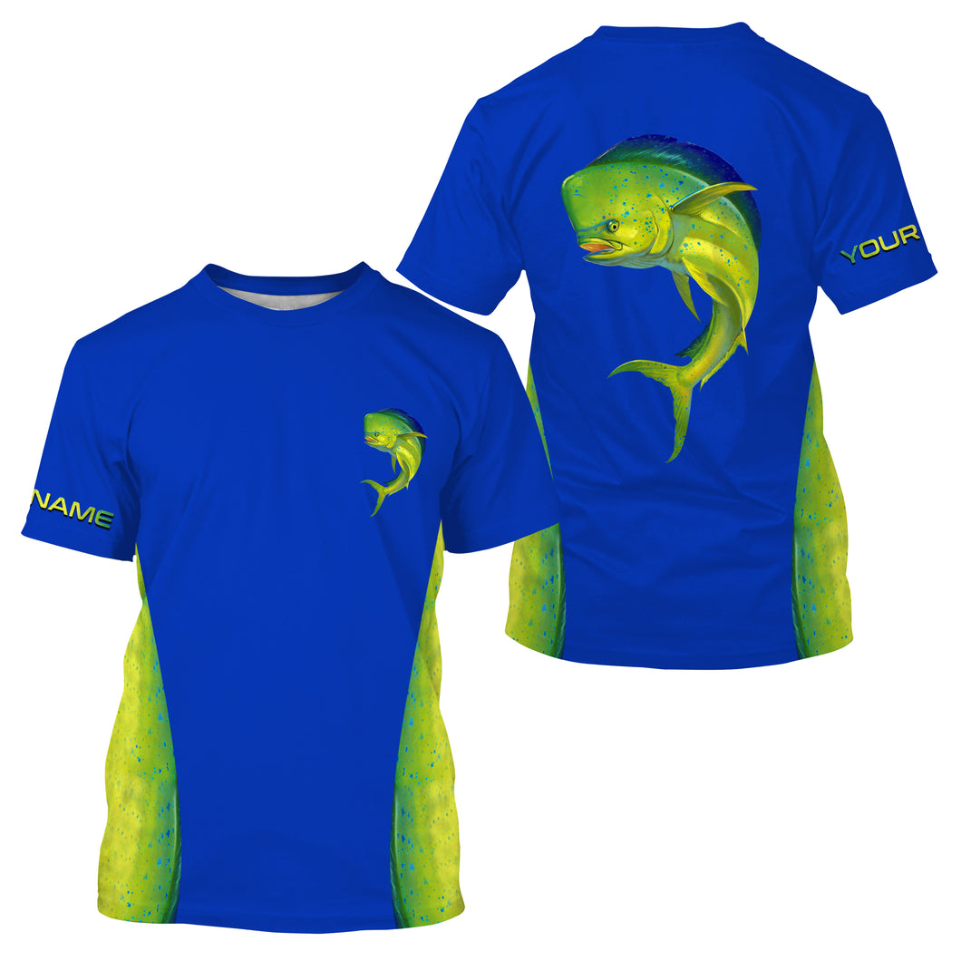 Mahi mahi ( Dorado) fishing blue ocean Mahi mahi scales Customize Name All-over Print Unisex fishing T-shirt NPQ410