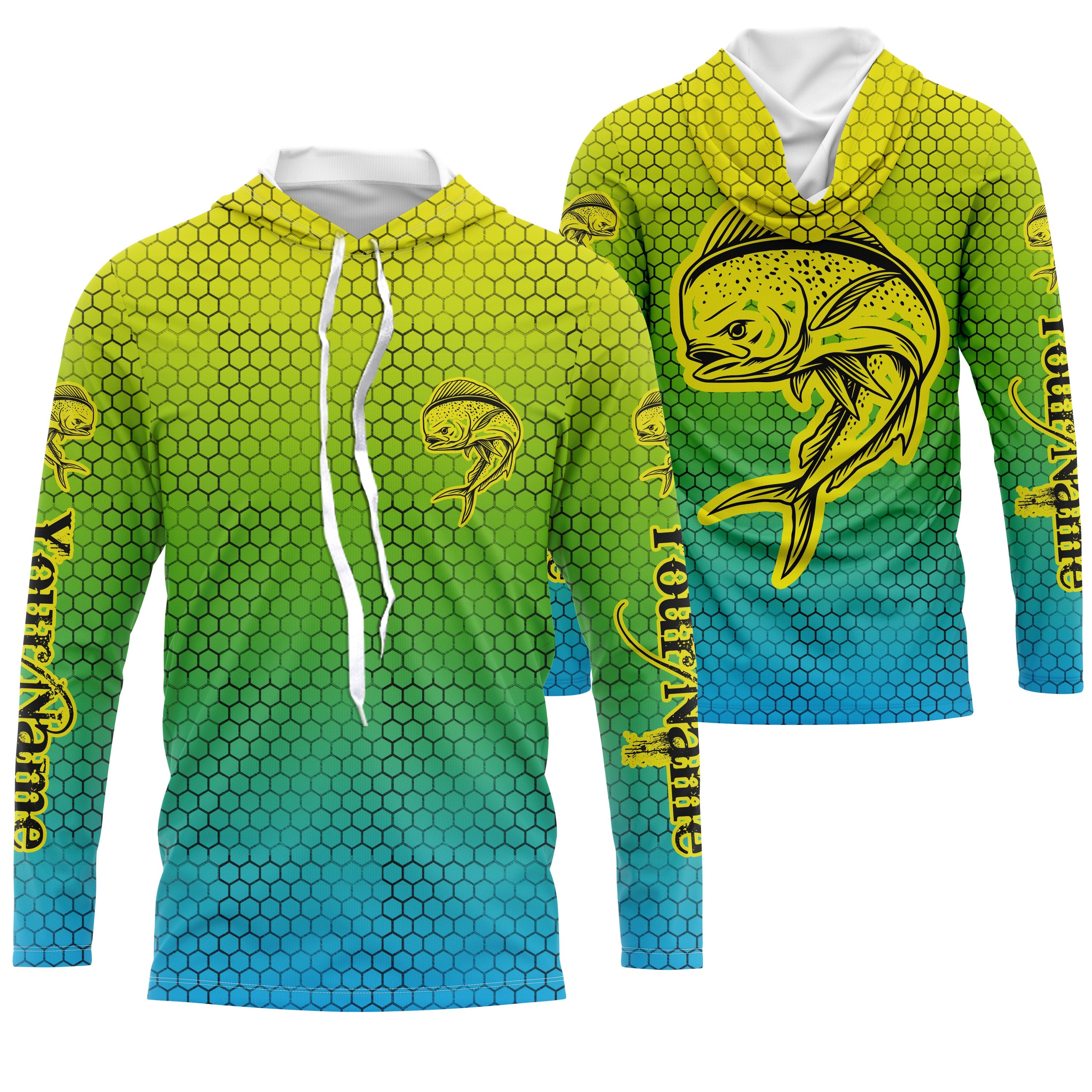 Mahi Mahi Custom Long Sleeve performance Fishing Shirts, Mahi Mahi Fishing jerseys  IPHW3023