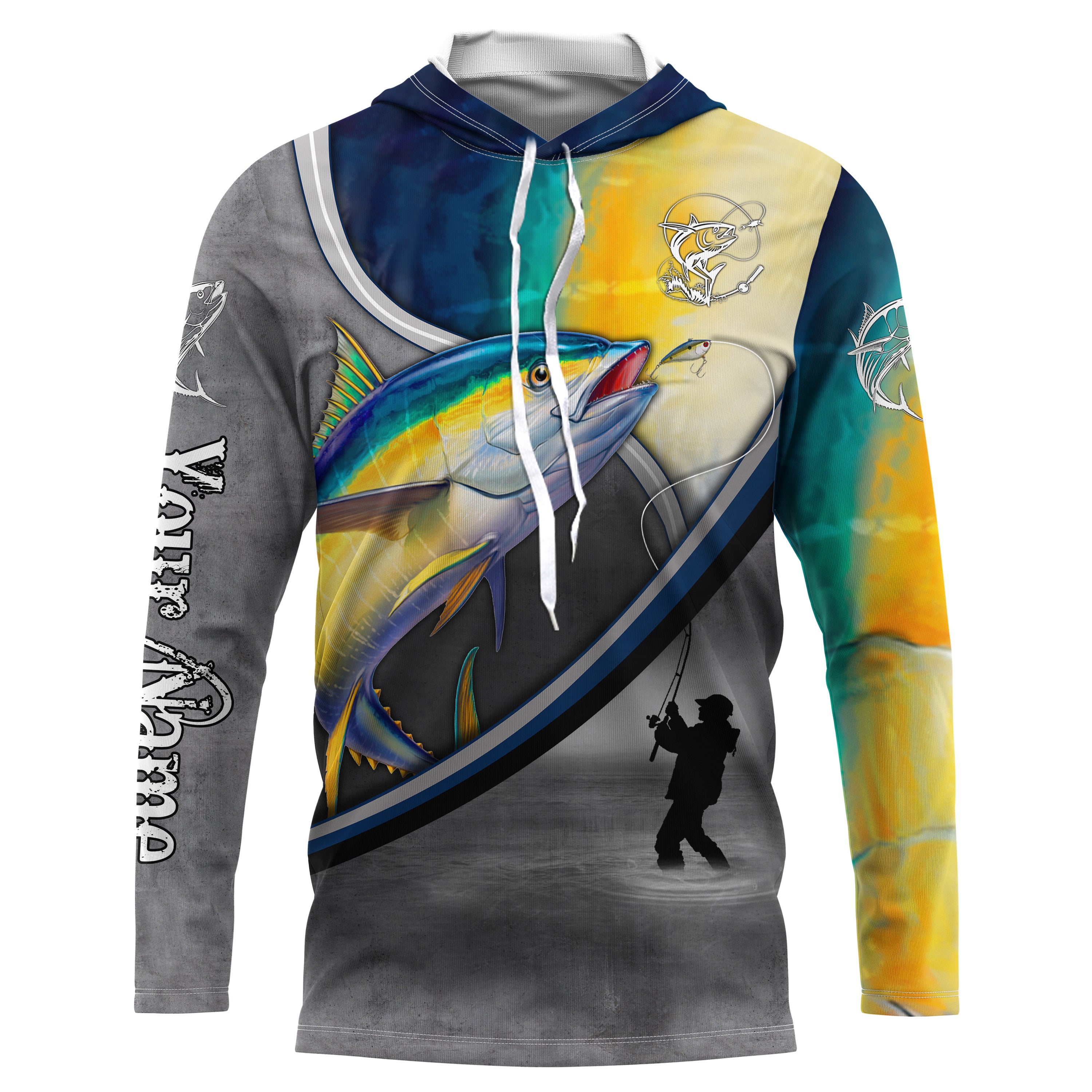 Tuna fishing scales personalized saltwater fishing shirts, custom Long sleeve, Long Sleeve Hooded NPQ685