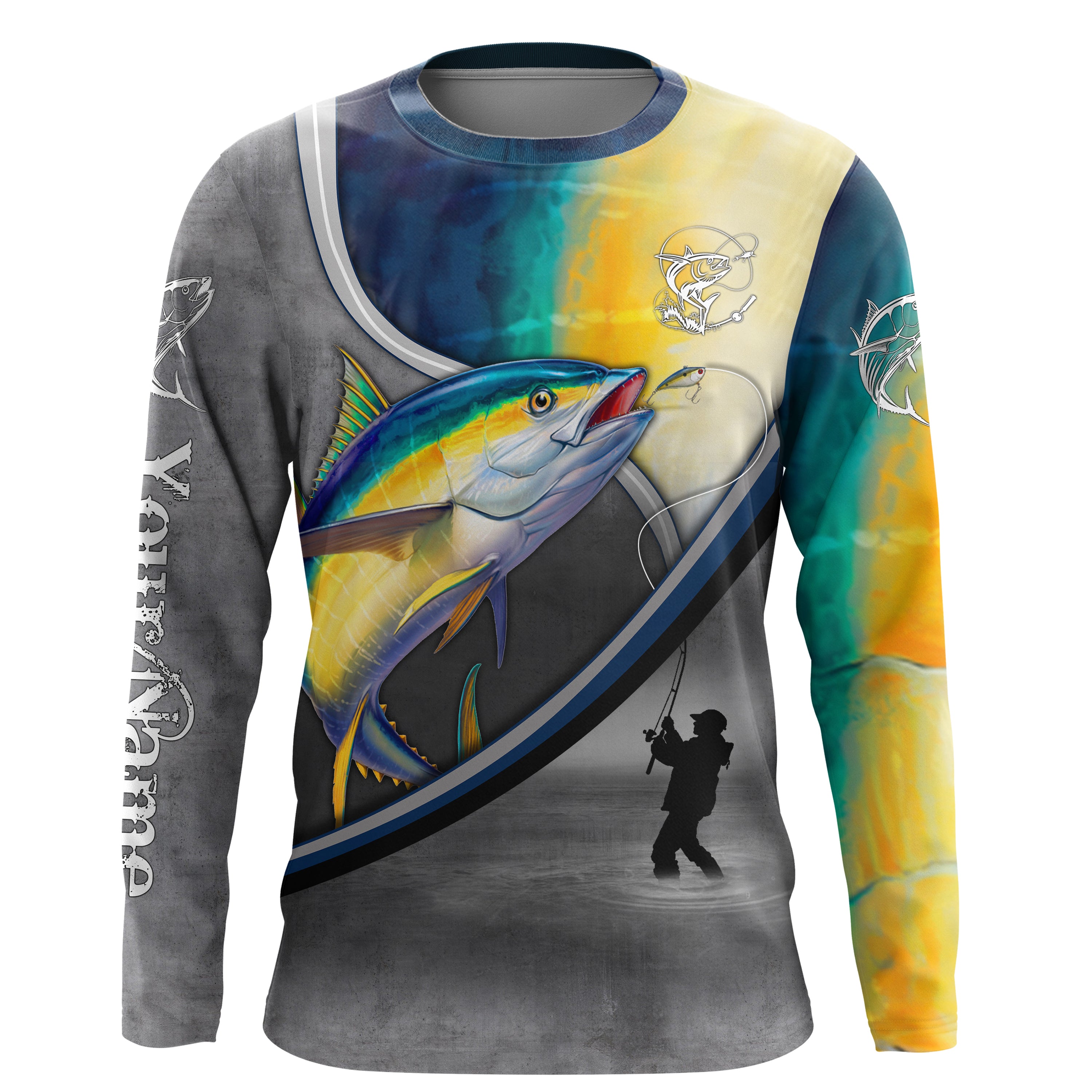 Tuna fishing scales personalized saltwater fishing shirts, custom Long sleeve, Long Sleeve Hooded NPQ685