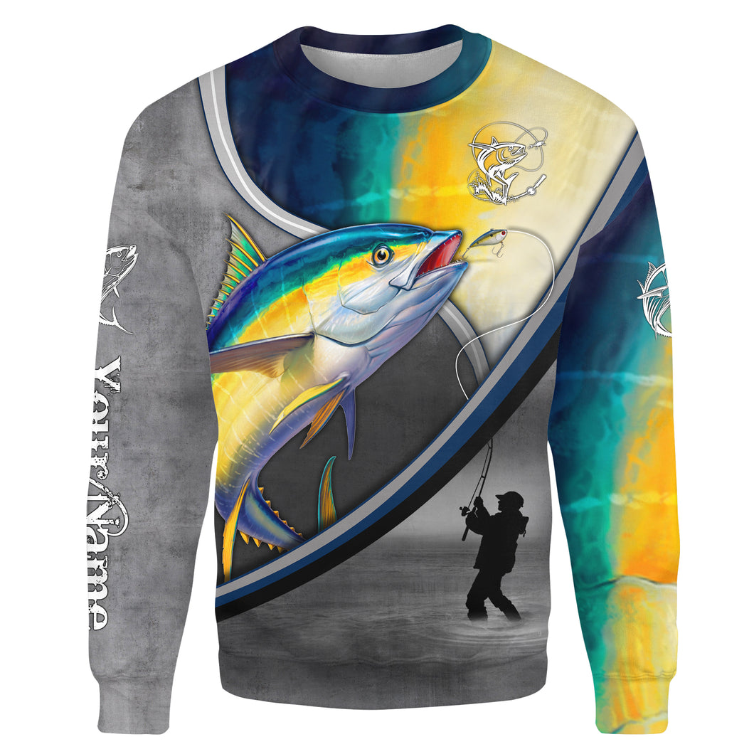 Tuna fishing scales personalized saltwater fishing shirts, custom fishing apparel | Sweatshirt - NPQ685