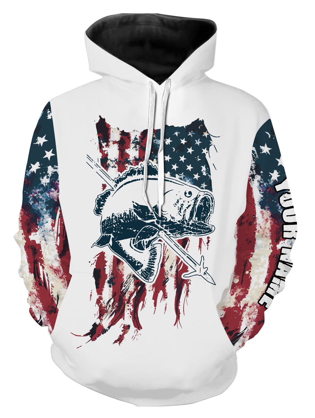 Bowfishing American Flag Customize Name 3D All Over printed Hoodie for Men, Women - SDF11