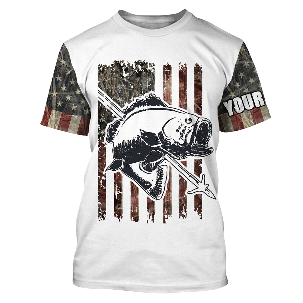 Bowfishing American USA Flag Camo Custom Name 3D All over printed Shirts | Tshirt - SDF135