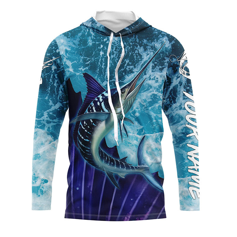 Marlin Fishing Saltwater Custom name 3D All Over Printed Shirt, Hoodie TTS0596