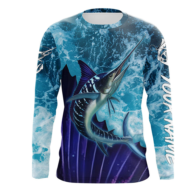 Marlin Fishing Saltwater Custom name 3D All Over Printed Shirt, Hoodie TTS0596