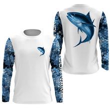 Load image into Gallery viewer, Tuna Fishing Camo Custom Long Sleeve performance Fishing Shirts TTS0211
