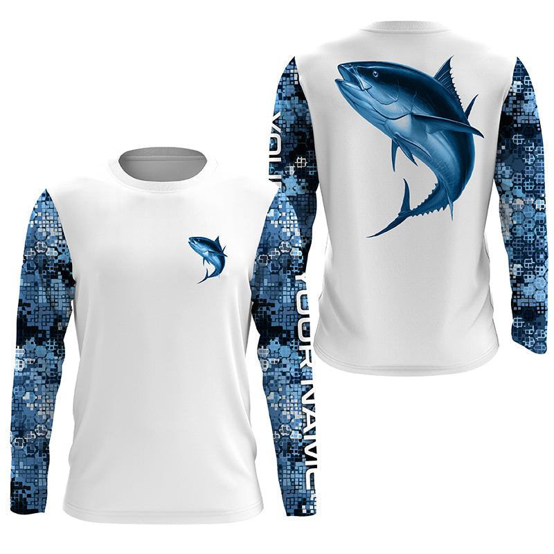 Tuna Fishing Camo Custom Long Sleeve performance Fishing Shirts TTS0211