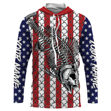 Load image into Gallery viewer, Fish Skull American Flag patriot performance fishing shirt for Men women and Kid TTS0212
