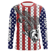 Load image into Gallery viewer, Fish Skull American Flag patriot performance fishing shirt for Men women and Kid TTS0212
