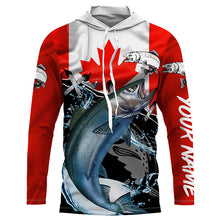 Load image into Gallery viewer, King Salmon Fishing Canada flag Custom UV Long Sleeve Performance Shirts TTS0223
