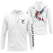 Load image into Gallery viewer, Marlin fishing American Flag UV Protection Shirts, Tournament Fishing Gift TTS0225
