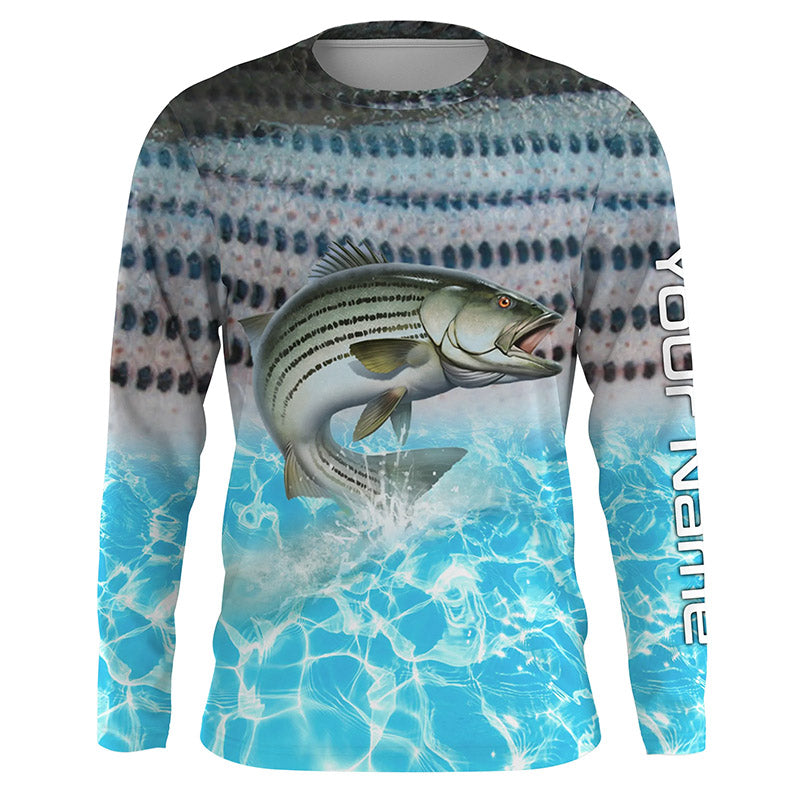 Striped Bass Saltwater Fishing Custom Long Sleeve Fishing Shirts TTS0420