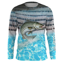 Load image into Gallery viewer, Striped Bass Saltwater Fishing Custom Long Sleeve Fishing Shirts TTS0420
