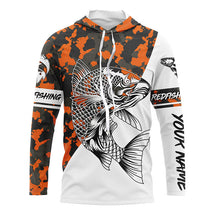 Load image into Gallery viewer, Custom Name Long Sleeve Redfish Fishing camo shirt, hoodie TTS0648
