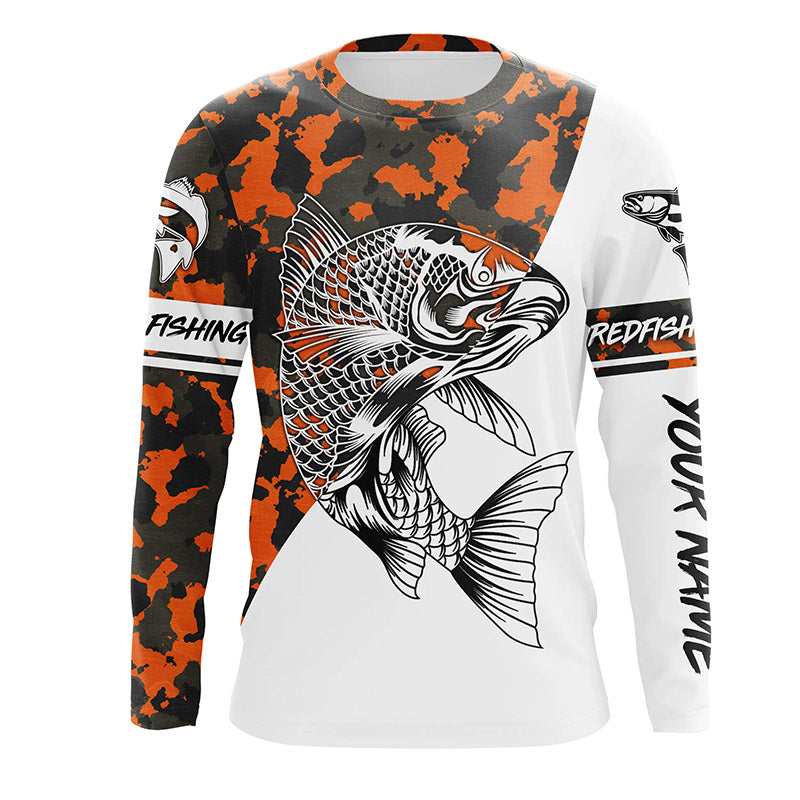 Custom Name Long Sleeve Redfish Fishing camo shirt, hoodie TTS0648