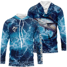 Load image into Gallery viewer, Tuna Fishing Sea Water Customize Name Fishing Shirts, Long Sleeve Fishing Shirts TTS0090
