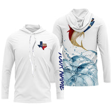 Load image into Gallery viewer, Personalized Tuna Fishing Texas Flag  jerseys, Fishing Long Sleeve Fishing tournament shirts  TTS0096
