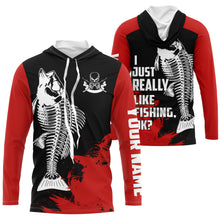 Load image into Gallery viewer, Fish Skeleton Long Sleeve Fishing Shirt for Men, Fish Reaper Performance Clothing TTS0141
