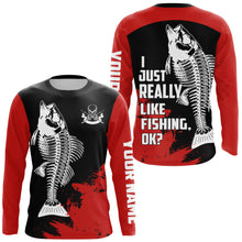 Load image into Gallery viewer, Fish Skeleton Long Sleeve Fishing Shirt for Men, Fish Reaper Performance Clothing TTS0141
