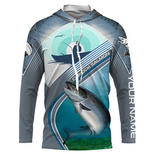 Load image into Gallery viewer, Chinook Salmon Fishing Custom Name Sun Protection Long Sleeve Fishing Shirts TTS0562
