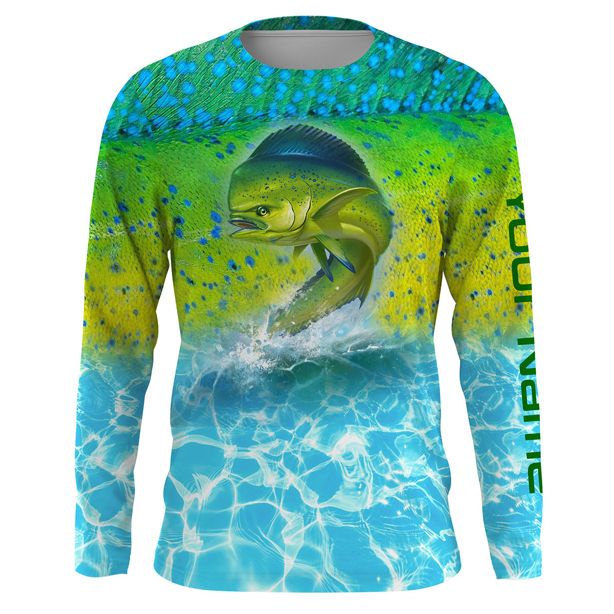 Mahi Mahi Saltwater Fishing Custom Long Sleeve Fishing Shirts TTS0010