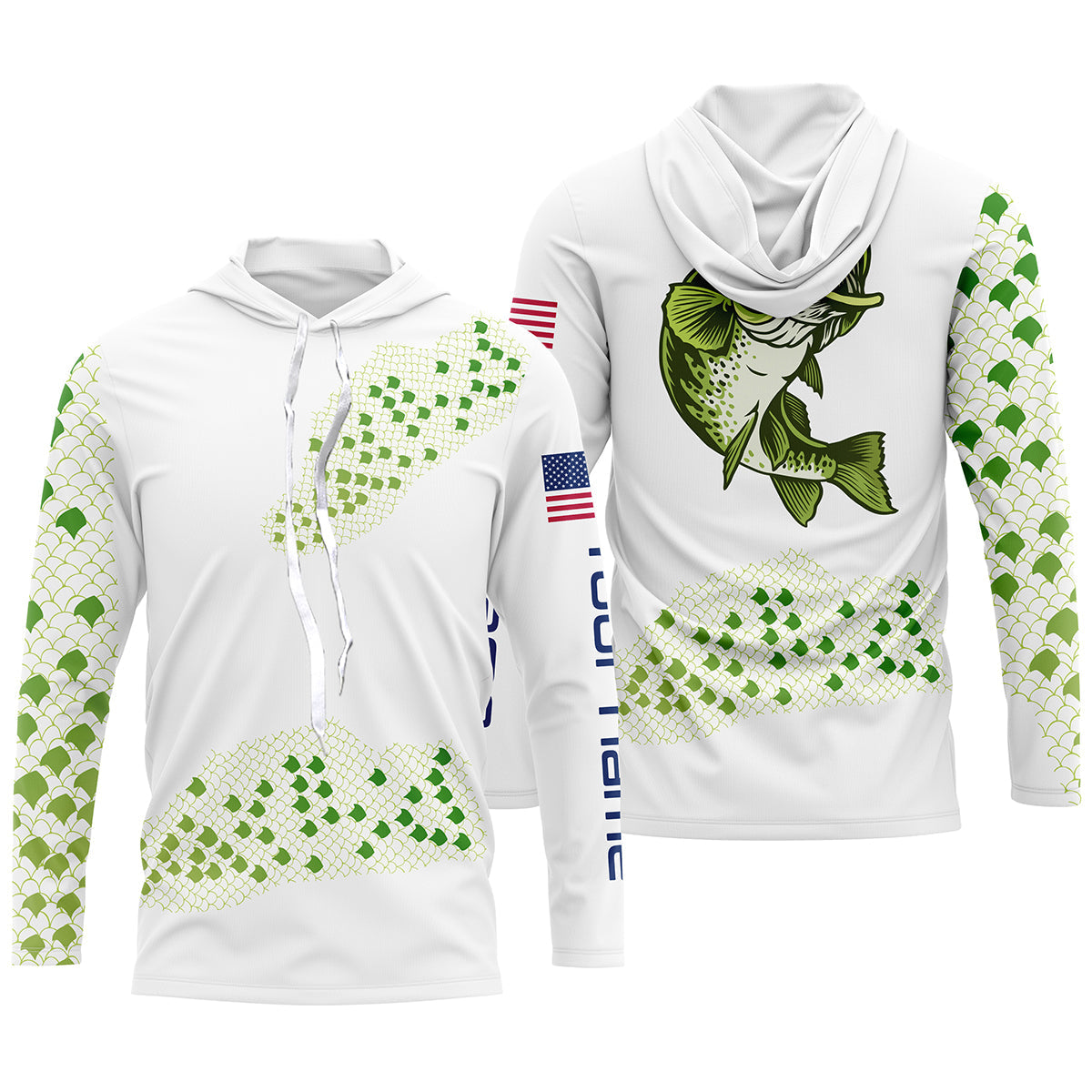 Performance Long Sleeve Largemouth Bass Fishing Shirt UPF30+ Sun Protection TTS0015