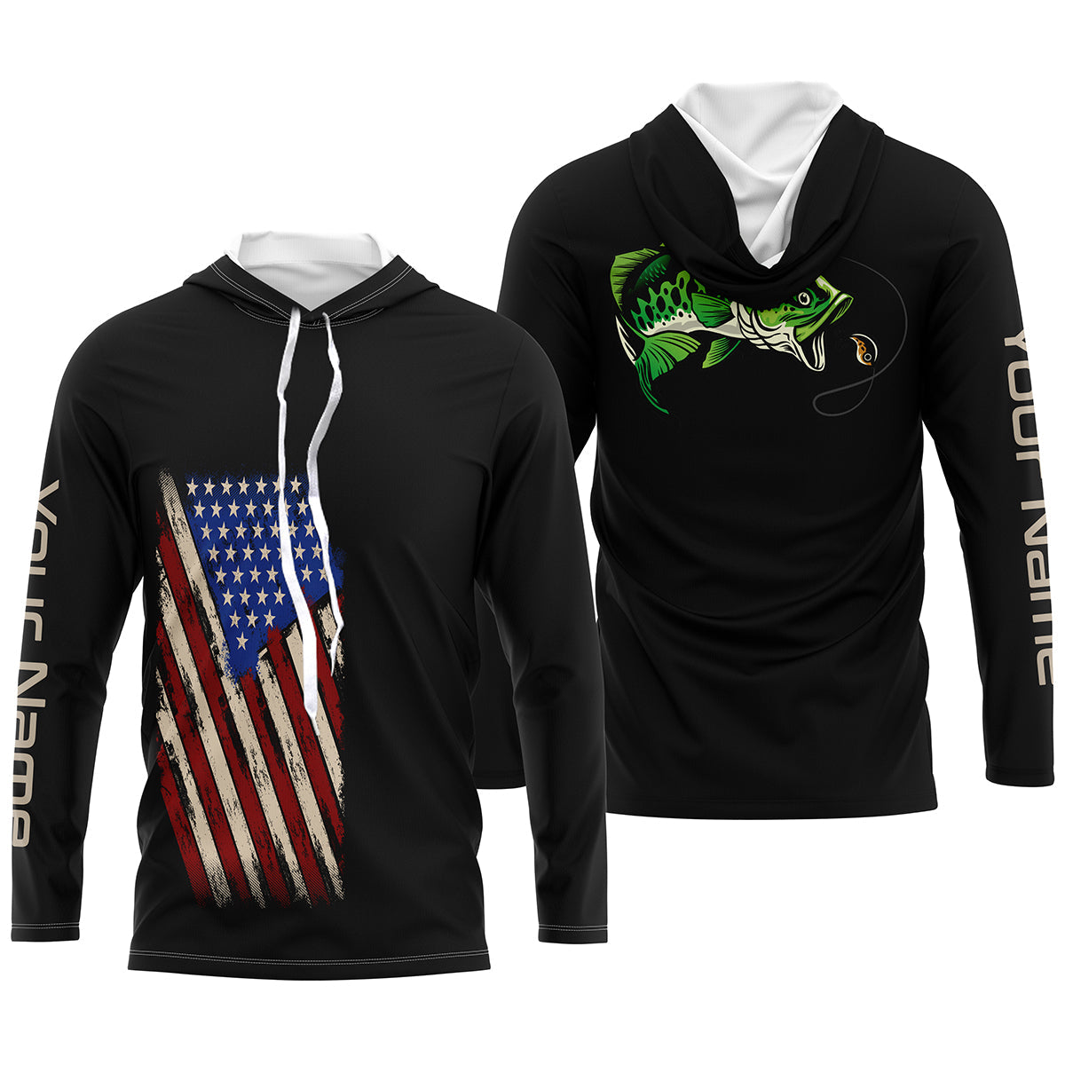 Bass Fishing Custom Long Sleeve Fishing Shirts, personalized performance Fishing Shirts TTS0018