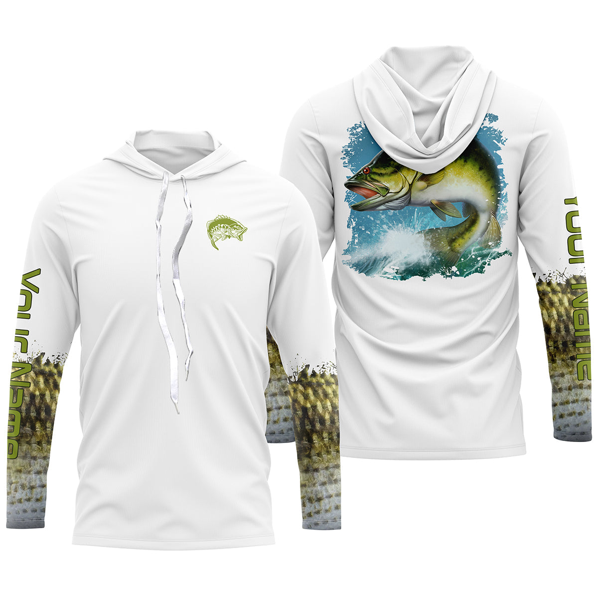 Performance Largemouth Bass Fishing Shirt UPF 30+ Protection, Fishing jerseys TTS0021