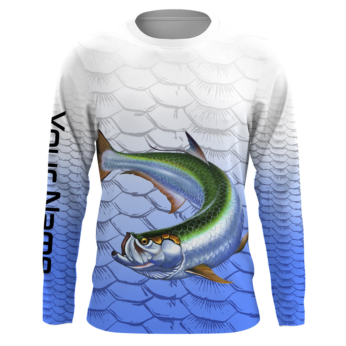 Tarpon Fishing Shirt for Men Long Sleeve Sun Protection UV UPF 30+ T-S