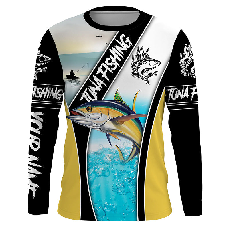 Yellowfin Tuna Fishing Performance Shirt, Fishing Tournament Long Slee