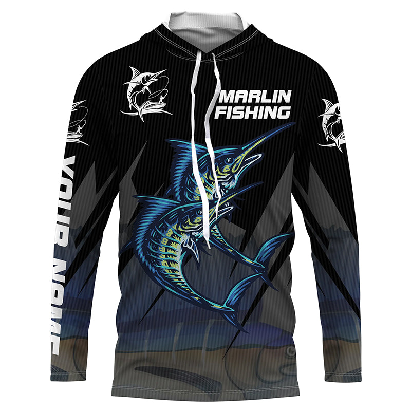 Marlin Fishing Custom Long Sleeve performance Fishing Shirts, Fishing Costume TTS0613