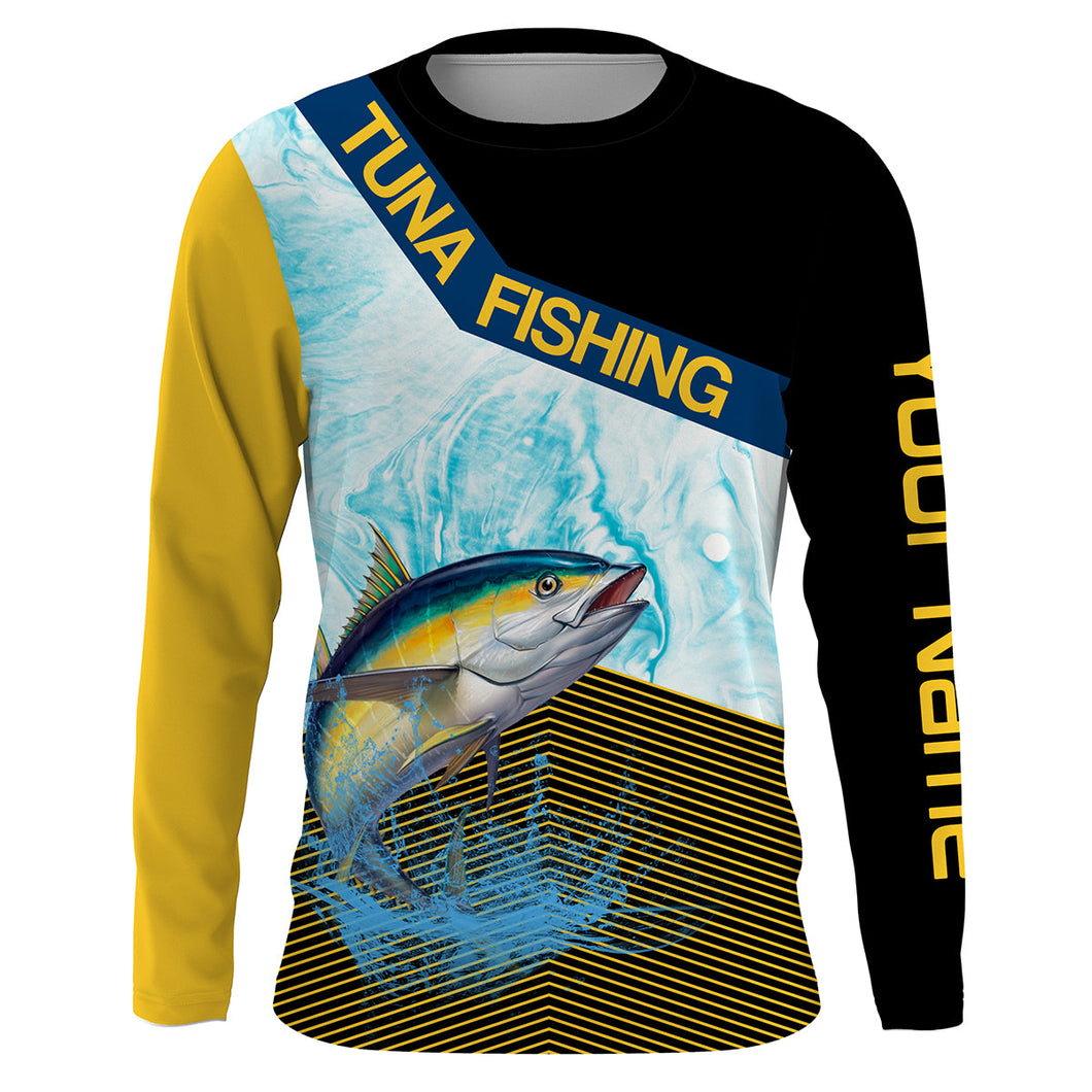 Yellowfin Tuna Fishing Custom Long sleeve Fishing Shirts, Fishing jerseys TTS0056