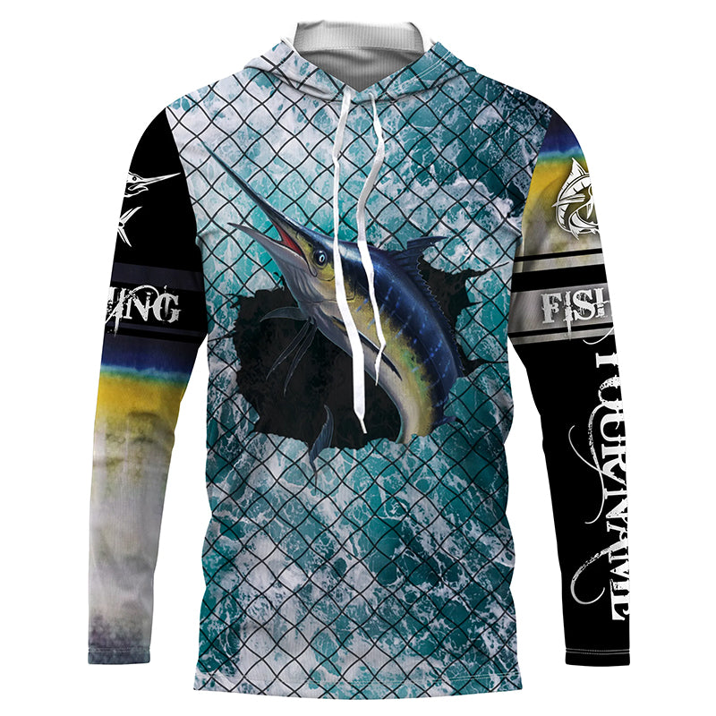 Marlin Fishing Custom Long Sleeve Fishing Shirts, Men's Fishing outfits TTS0642