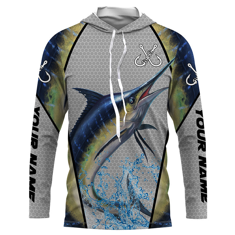 Marlin fishing personalized custom name sun protection long sleeve fishing shirts TTS0182