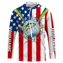 Load image into Gallery viewer, Yellowfin Tuna Fishing American flag Custom Name All Over Printed Shirts TTS0673
