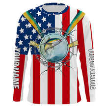 Load image into Gallery viewer, Yellowfin Tuna Fishing American flag Custom Name All Over Printed Shirts TTS0673
