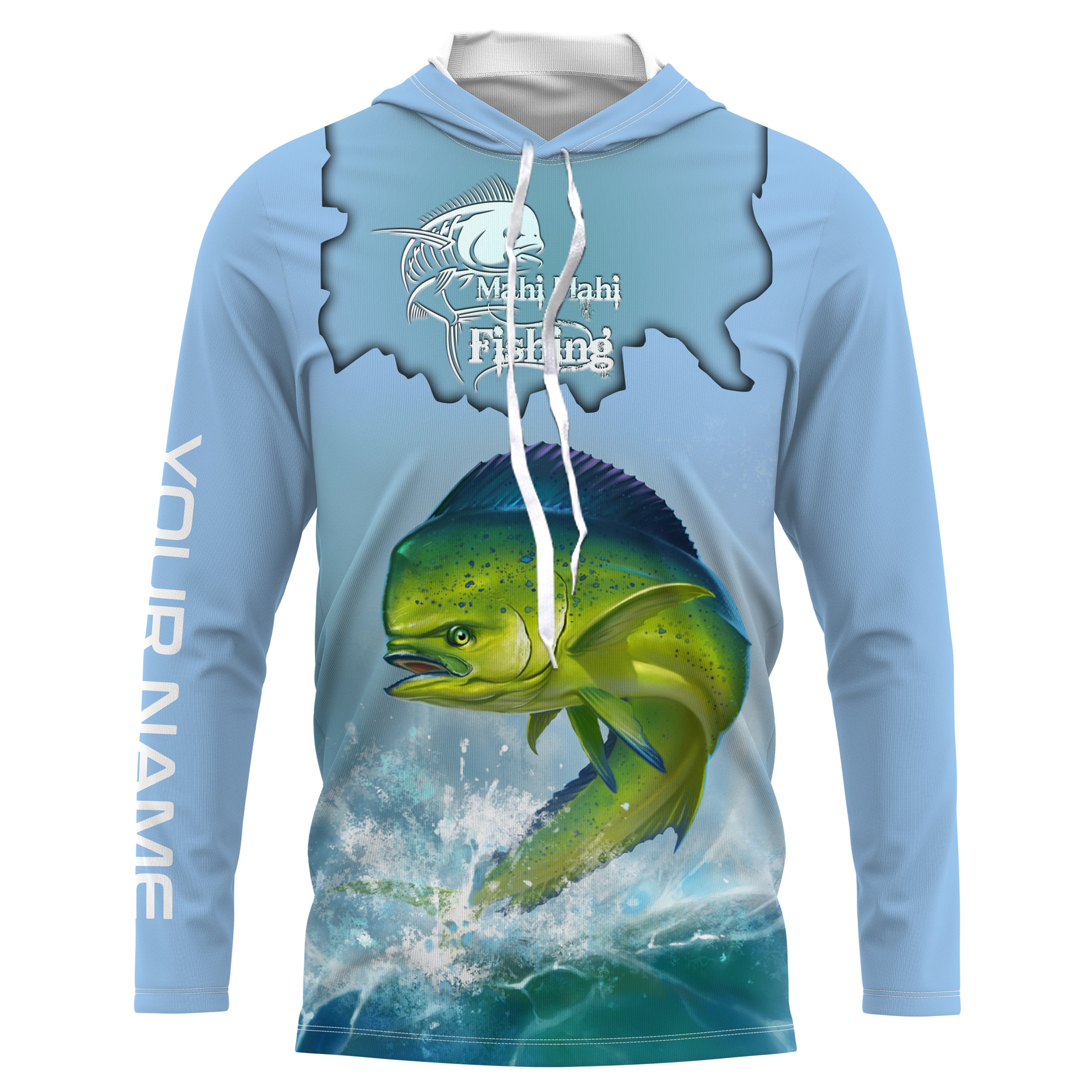 Customized Mahi Mahi fishing shirts, long sleeve performance fishing shirts TTS0512