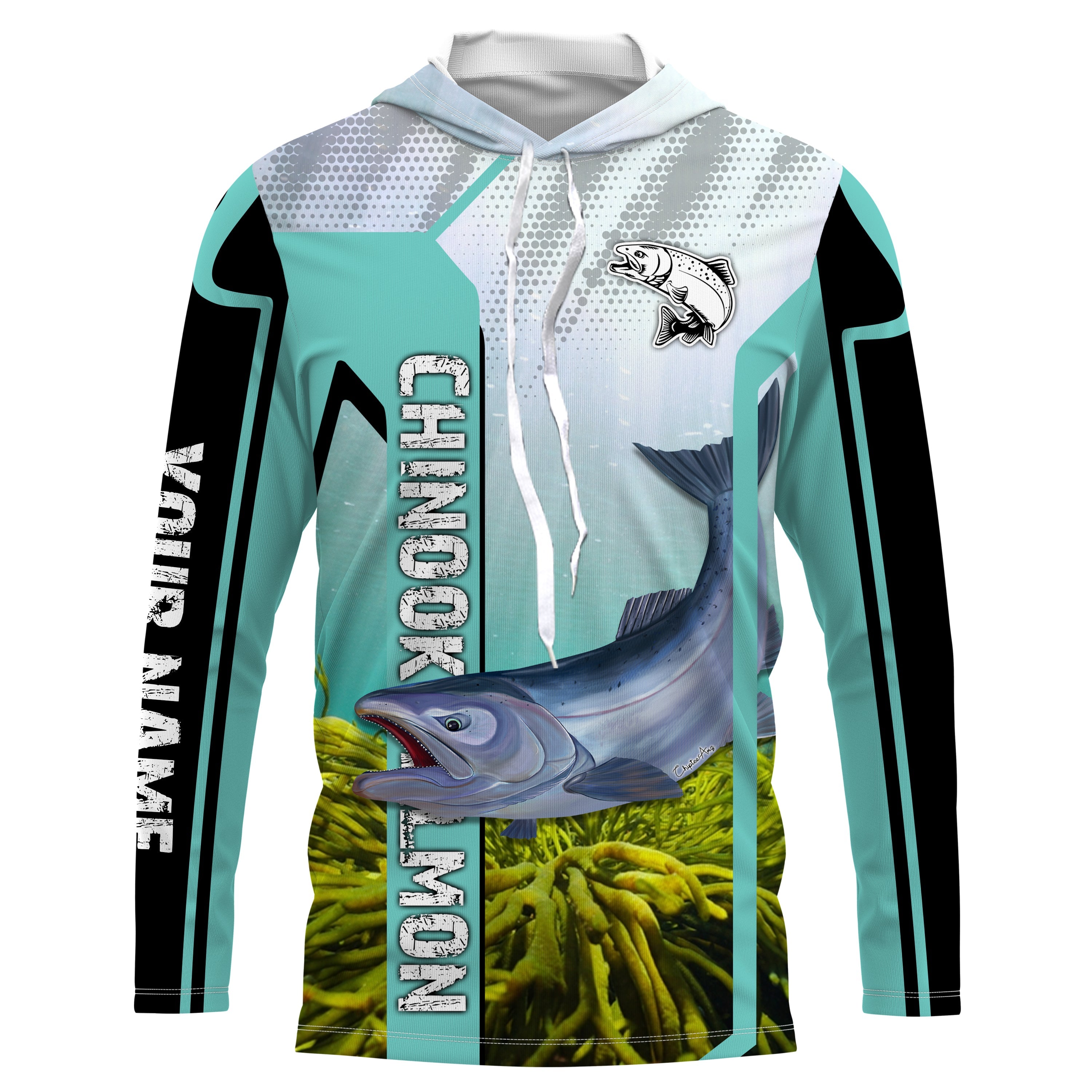 Chinook Salmon Fishing Custom Name sun protection UPF long sleeves fishing shirt TTS0524