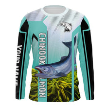 Load image into Gallery viewer, Chinook Salmon Fishing Custom Name sun protection UPF long sleeves fishing shirt TTS0524
