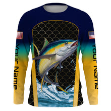 Load image into Gallery viewer, Yellowfin Tuna Fishing Custom Long Sleeve Fishing Shirts, Tuna Fishing jerseys TTS0031
