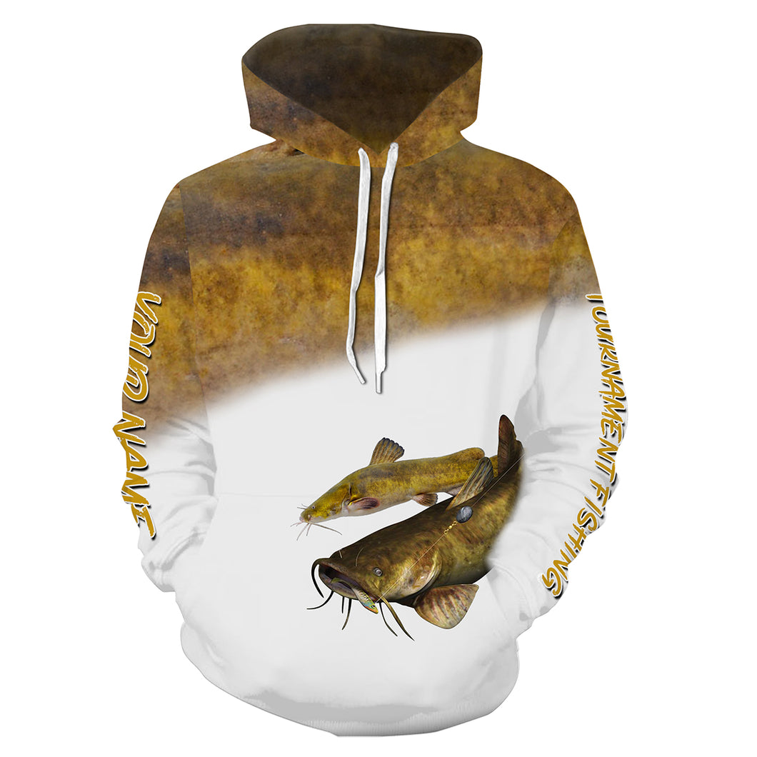 Flathead Catfish Fishing Customize name 3D All Over Printed fishing hoodie, personalized fishing gift ideas NPQ243