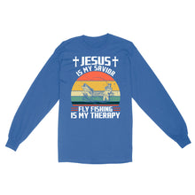 Load image into Gallery viewer, Fly Fishing Shirt Jesus is My Savior Fly Fishing Is My Therapy Vintage Standard Long Sleeve FSD2533
