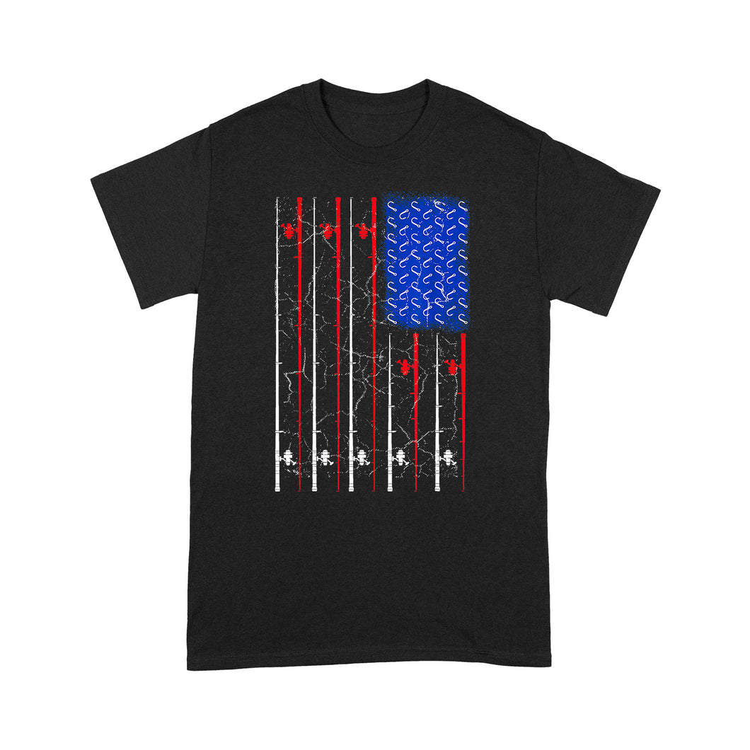 American US Flag Fishing Rod Shirt, Fisherman Gift D06 NPQ151- Premium T-shirt