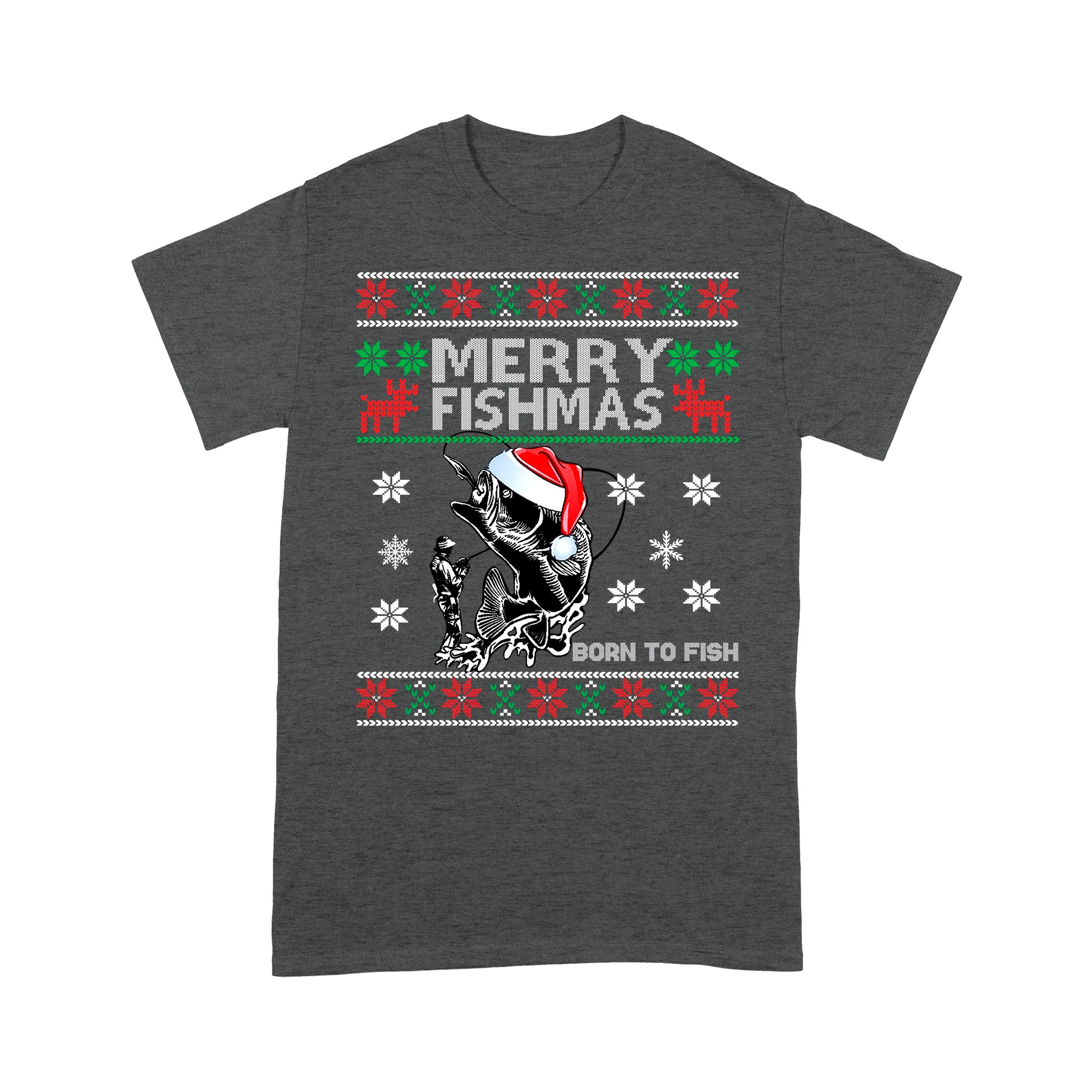 Funny Merry Fishmas Fishing Fisherman Angling Christmas Xmas Gifts Ugly Standard T-shirt FSD2509