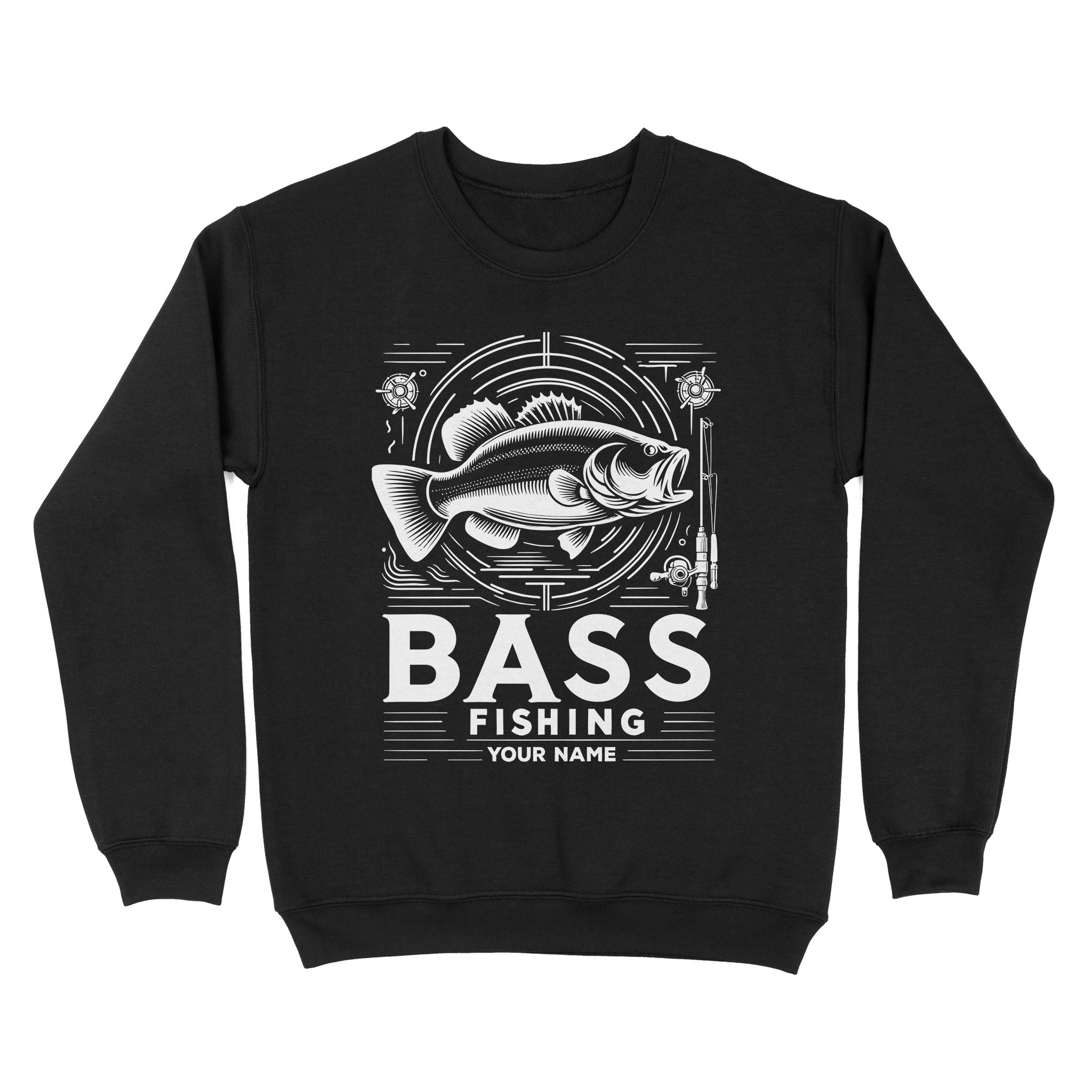 Sweatshirt - Bass fishing custom name personalized fishing shirt A53