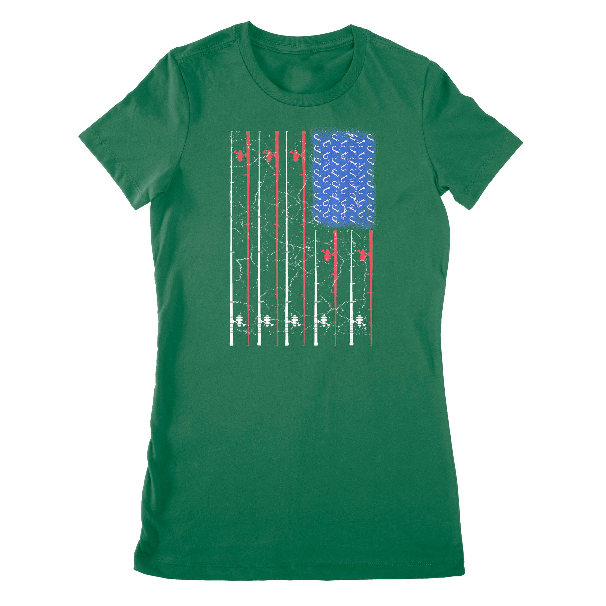 American US Flag Fishing Rod Shirt, Fisherman Gift D06 NPQ151 - Premium Women's T-shirt